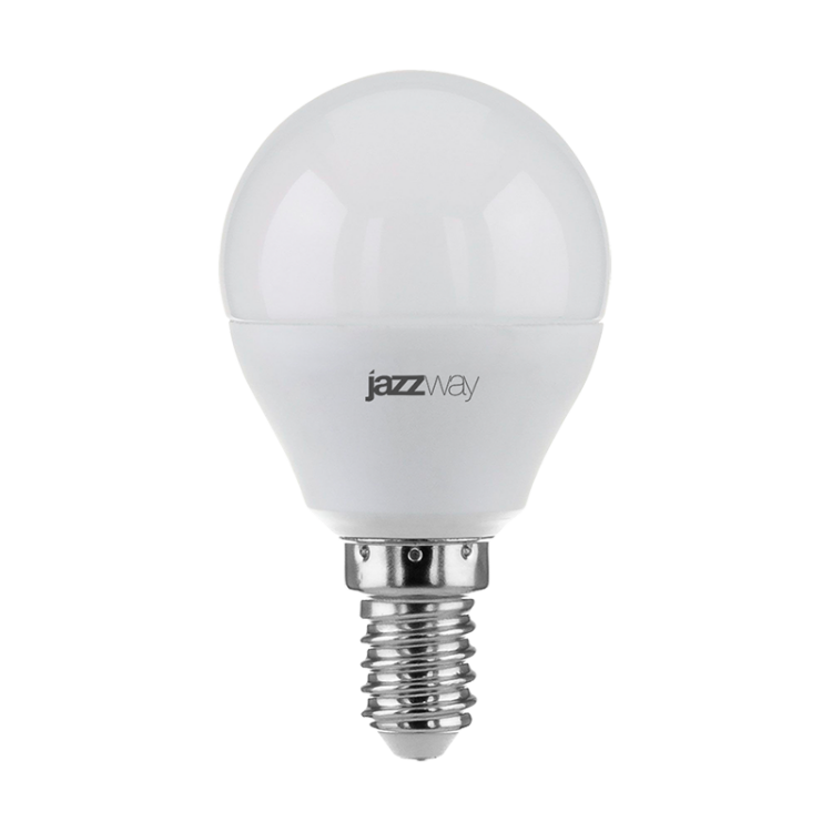 Jazzway Лампа светодиодная (LED) «шар» d45мм E14 180° 7Вт 220-240В матовая тепло-белая желтая 3000К (.1027856-2) превью в интернет-магазине электрики Форум Электро в Москве