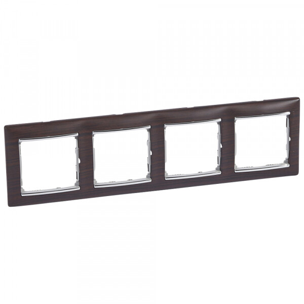 Картинка Рамка 4п VALENA ТЕМН.ДЕР/СЕРЕБ (770374) в интернет-магазине Форум Электро в Москве