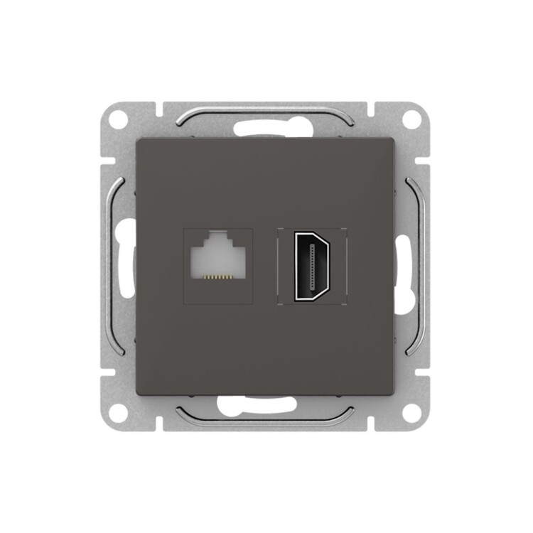 EKF Механизм розетки HDMI+RJ45 (cat5), мокко Эпика (UP1-SOM-HDMI-RJ45) превью в интернет-магазине электрики Форум Электро в Москве