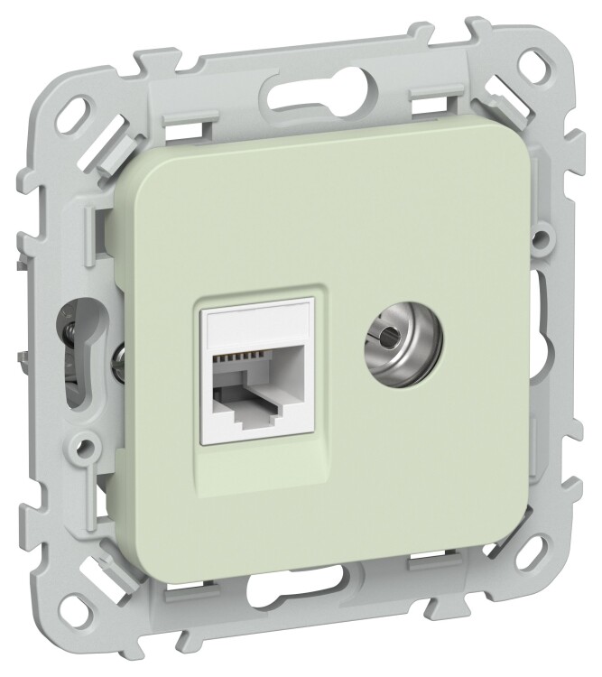 IEK FLITE Панг Розетка 2-местная RJ45/TV категория 5Е UTP (FI-AK22-1-K92) превью в интернет-магазине электрики Форум Электро в Москве