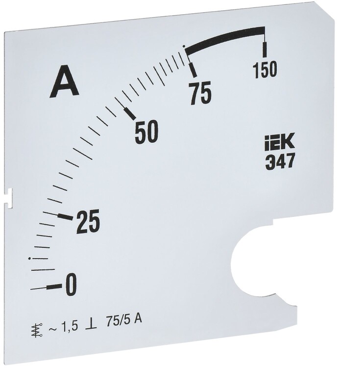 IEK Шкала смен. для амперметра Э47 75/5А-1,5 96х96мм (IPA20D-SC-0075) превью в интернет-магазине электрики Форум Электро в Москве