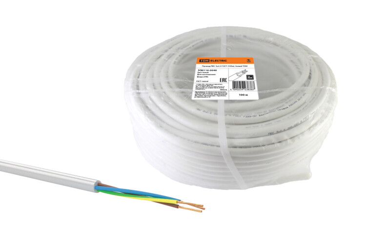 ПВС3х2,5ГОСТ(100м),белыйTDM (SQ0118-0040) превью в интернет-магазине электрики Форум Электро в Москве