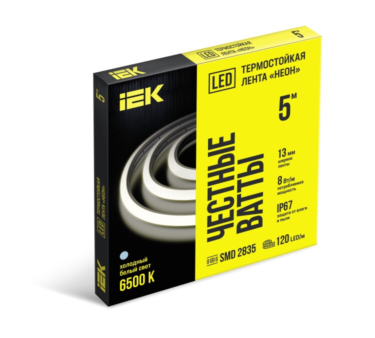 IEK Термонеон 5м 2835-120LED 8Вт/м IP67 13мм 24В 6500K (LSR6-2-120-67-2-05) превью в интернет-магазине электрики Форум Электро в Москве