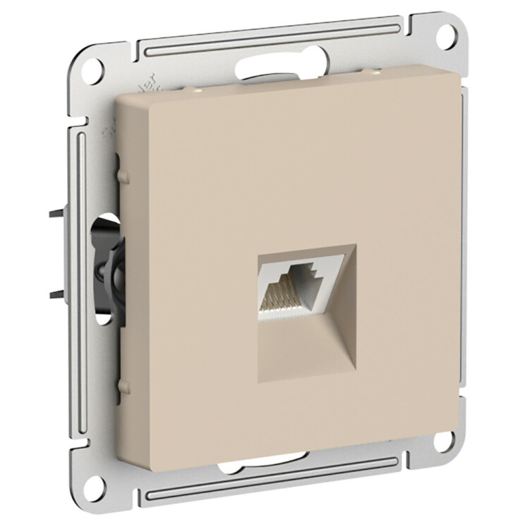 Картинка Systeme Electric AtlasDesign Песочный Розетка компьютерная RJ45, кат. 5Е, механизм (ATN001283) в интернет-магазине Форум Электро в Москве