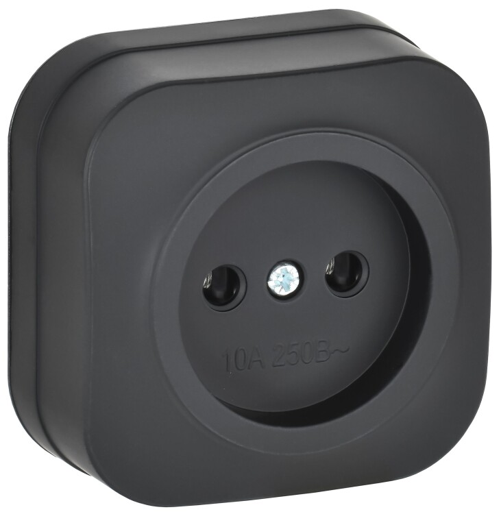 Картинка IEK GLORY Роз. без з/к/ш о/у 10А РС20-2-ХЧм черн. м. (ERH10-K02M-10) в интернет-магазине Форум Электро в Москве