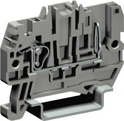 DKC Пружинная проходная клемма со штыревым контактом. Серая. 2,5 кв. мм. (замена на VPR-2.5-1P)