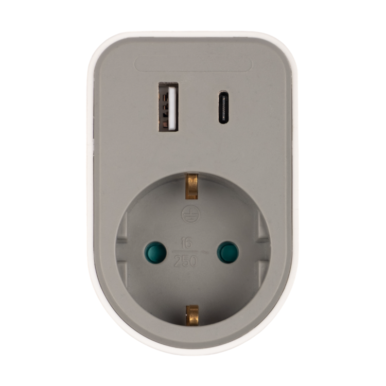 Картинка Адаптер JAZZway AD-1GAC-gy USB, заземл. (.5064003) в интернет-магазине Форум Электро в Москве