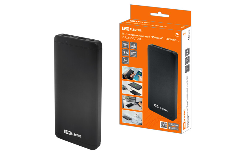 TDM Внешний аккумулятор "Юкон 4", 10 000 mAh, 2 А, 2 USB, (SQ1703-0004) превью в интернет-магазине электрики Форум Электро в Москве