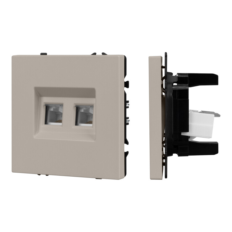 Картинка Arlight NOBE Розетка компьютерная двойная софт-тач кашемир SCT-MPC2-SFPL-CA (2хRJ-45, CAT6) (-) (059450(1)) в интернет-магазине Форум Электро в Москве