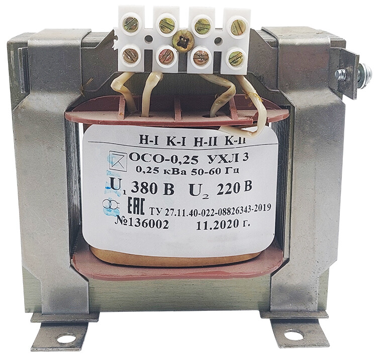 Электротехник ОСО-0,25 УХЛ3 380/220, IP00, трансформатор