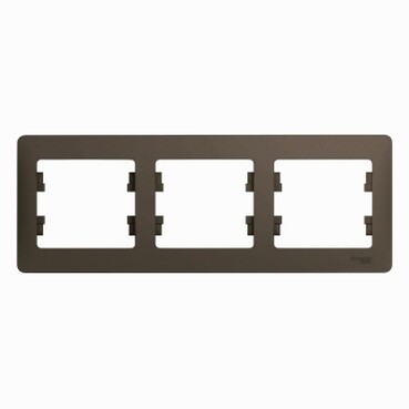 Картинка GLOSSA 3-постовая РАМКА, горизонтальная, ШОКОЛАД (GSL000803) в интернет-магазине Форум Электро в Москве