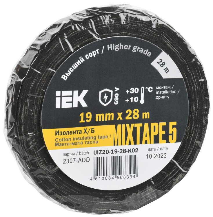 MIXTAPE 5 Изолента Х/Б 19мм 28м IEK (UIZ20-19-28-K02) превью в интернет-магазине электрики Форум Электро в Москве