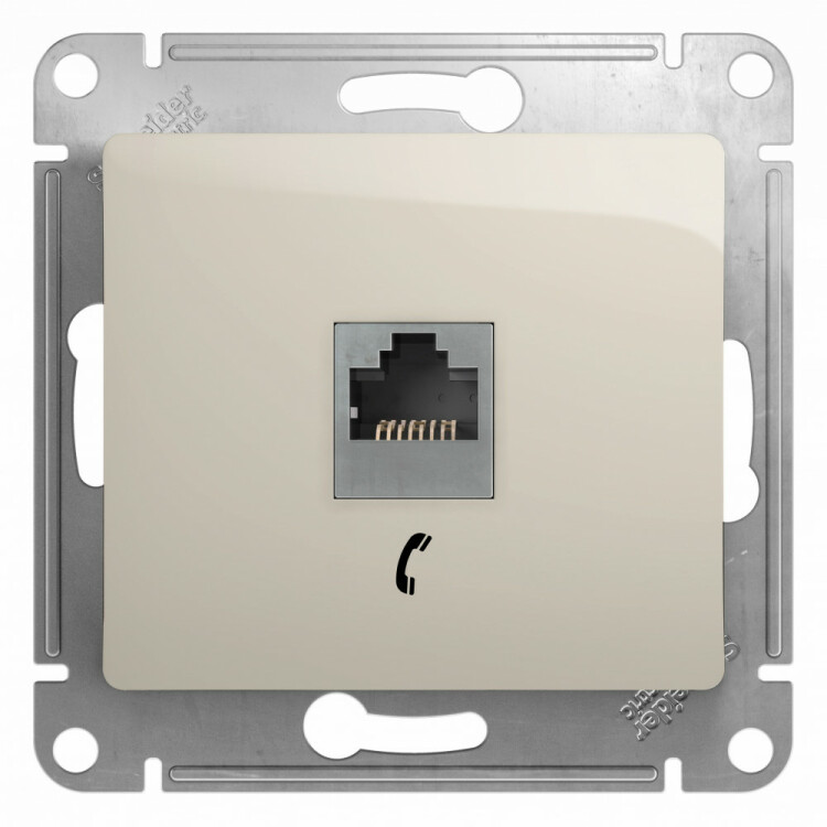 Картинка Systeme Electric Glossa Молочный Розетка телефонная RJ11 (GSL000981T) в интернет-магазине Форум Электро в Москве