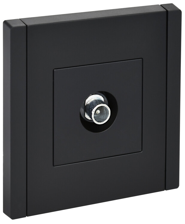 Картинка IEK FORTE&PIANO Черный Розетка TV проходная FP129 (FP-A10-P-K02) в интернет-магазине Форум Электро в Москве