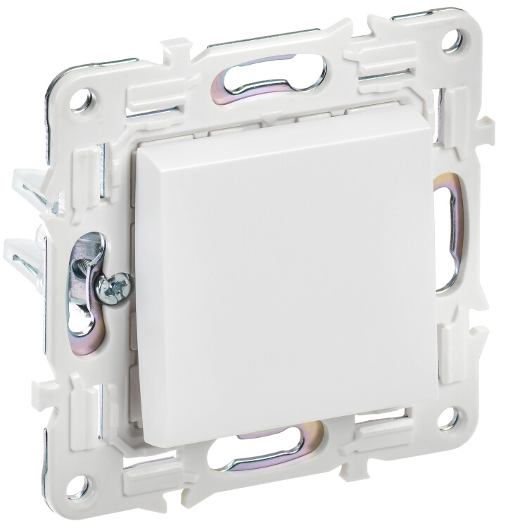 Картинка IEK SKANDY Арктический белый Выключатель 1-клавишный проходной 10А SK-V02W (SK-V12-0-10-K01) в интернет-магазине Форум Электро в Москве