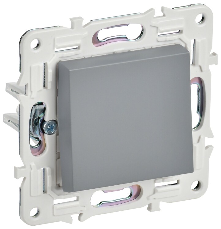 Картинка IEK SKANDY Серый Выключатель 1-клавишный проходной 10А SK-V02Gr (SK-V12-0-10-K03) в интернет-магазине Форум Электро в Москве