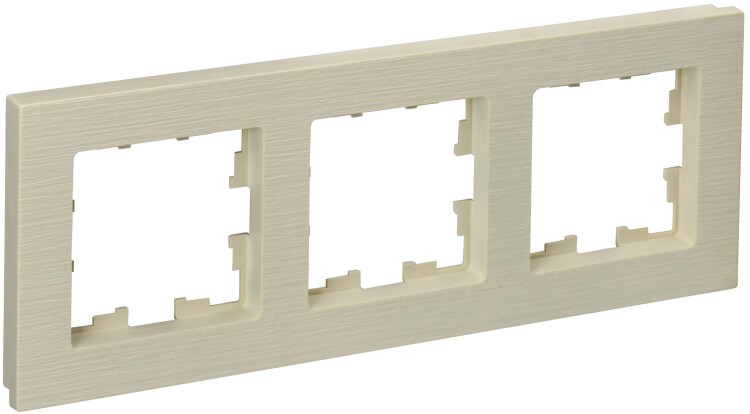 Картинка IEK BRITE DECOR Бежевый рифленый Рамка 3-м РУ-3-Бр (BR-M32-51-K10) в интернет-магазине Форум Электро в Москве