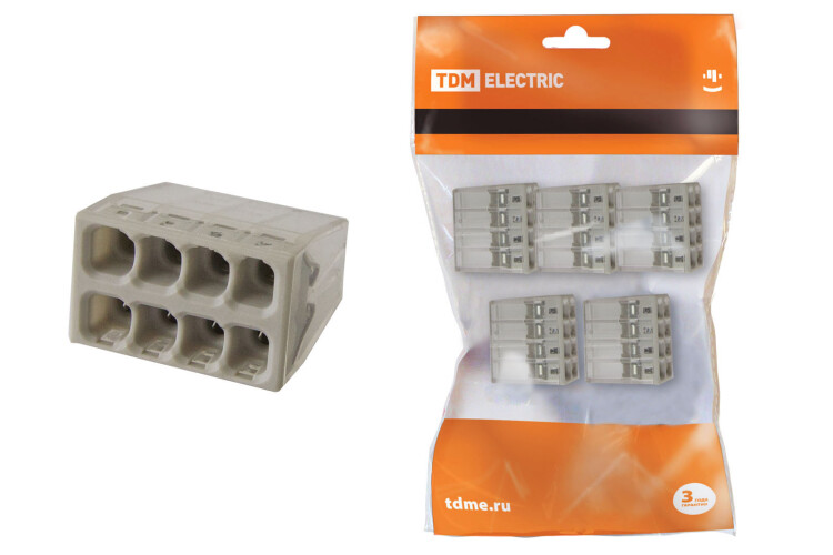 TDM Строительно-монтажная клемма КБМ-2273-248 (2,5мм2) с пастой (5 шт/упак) TDM Строительно-монтажная клемма КБМ-2273-248 (2,5мм2) с пастой (5 шт/упак)