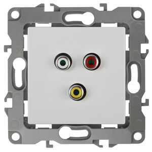 Картинка 12-3113-01 ЭРА Розетка RCA, IP20, Эра12, белый (10/100/3200) (Б0027471) в интернет-магазине Форум Электро в Москве