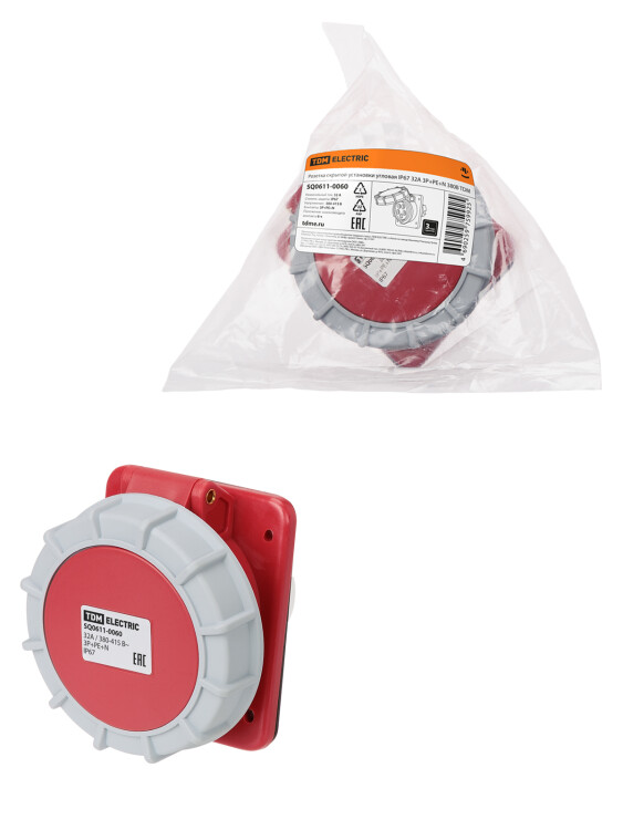 TDM Розетка скрытой установки угловая IP67 32А 3Р+РЕ+N 380В (SQ0611-0060) превью в интернет-магазине электрики Форум Электро в Москве