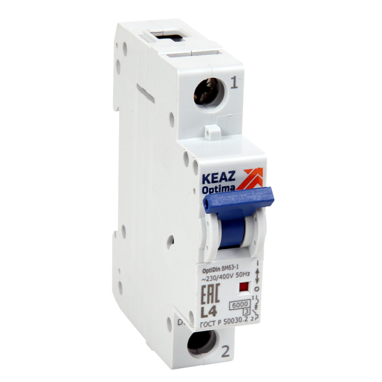 КЭАЗ OptiDin BM63 Автоматический выключатель 1P 2A L 6кА AC (BM63-1L2-ОМ4-РЕГ) (281492) превью в интернет-магазине электрики Форум Электро в Москве
