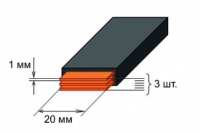 Шина медная гибкая изолированная ШМГ 3х(20x1мм) L=2000мм TDM (SQ0828-0003) превью в интернет-магазине электрики Форум Электро в Москве