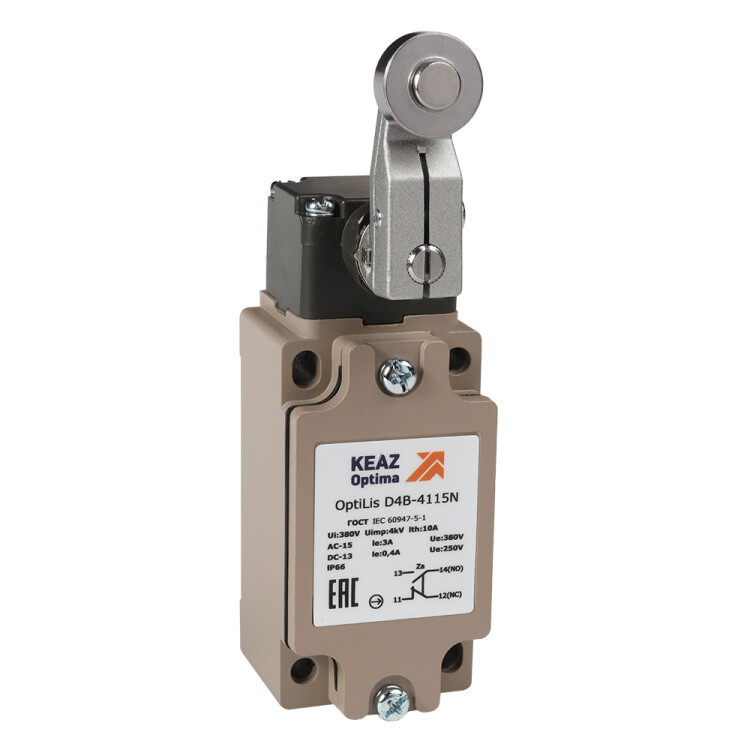 КЭАЗ Выключатель концевой OptiLiS D4B-4115N рычаг металлический с роликом металлическим EN 50041 XCKJ10513H29 (378687) превью в интернет-магазине электрики Форум Электро в Москве КЭАЗ Выключатель концевой OptiLiS D4B-4115N рычаг металлический с роликом металлическим EN 50041 XCKJ10513H29 (378687) превью в интернет-магазине электрики Форум Электро в Москве