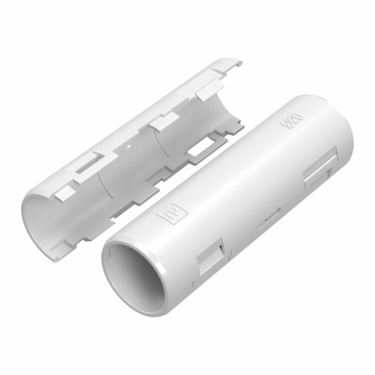 Муфта разборная d20 мм белая (70шт/840шт уп/кор) Промрукав (PR13.0418) превью в интернет-магазине электрики Форум Электро в Москве
