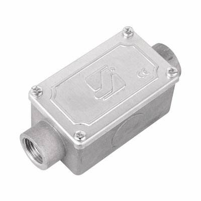 Коробка протяжная алюминиевая, 2 ввода 180°, М20х1,5 ,IP55, 118х51х42мм (6030-20) превью в интернет-магазине электрики Форум Электро в Москве