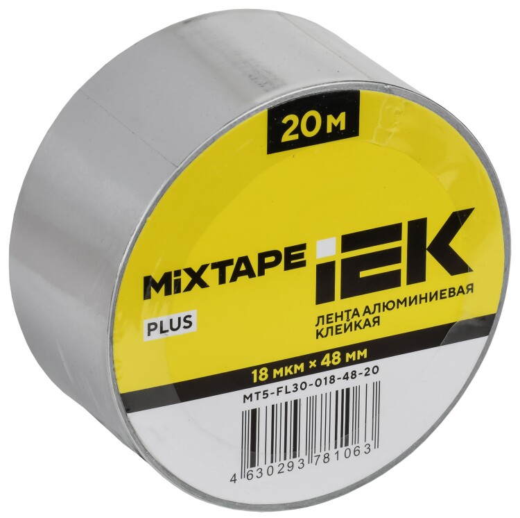 MIXTAPE PLUS Лента алюминиевая клейкая 18мкм 48ммх20м IEK (MT5-FL30-018-48-20) превью в интернет-магазине электрики Форум Электро в Москве