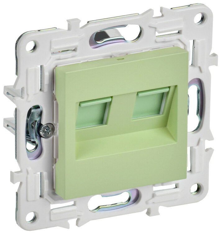 Фотография IEK SKANDY Мятный Розетка компьютерная двойная RJ45 кат.5E SK-K03G (SK-K20-1-K06) в интернет-магазине Форум Электро в Москве Картинка IEK SKANDY Мятный Розетка компьютерная двойная RJ45 кат.5E SK-K03G (SK-K20-1-K06) в интернет-магазине Форум Электро в Москве