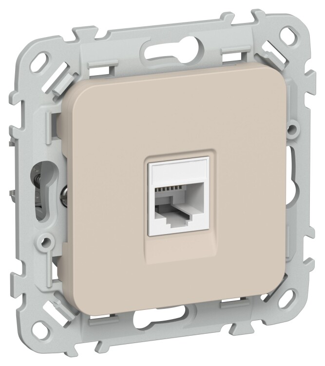 Картинка IEK FLITE Льняной Розетка компьютерная RJ45 категория 6 UTP (FI-K12-2-K88) в интернет-магазине Форум Электро в Москве