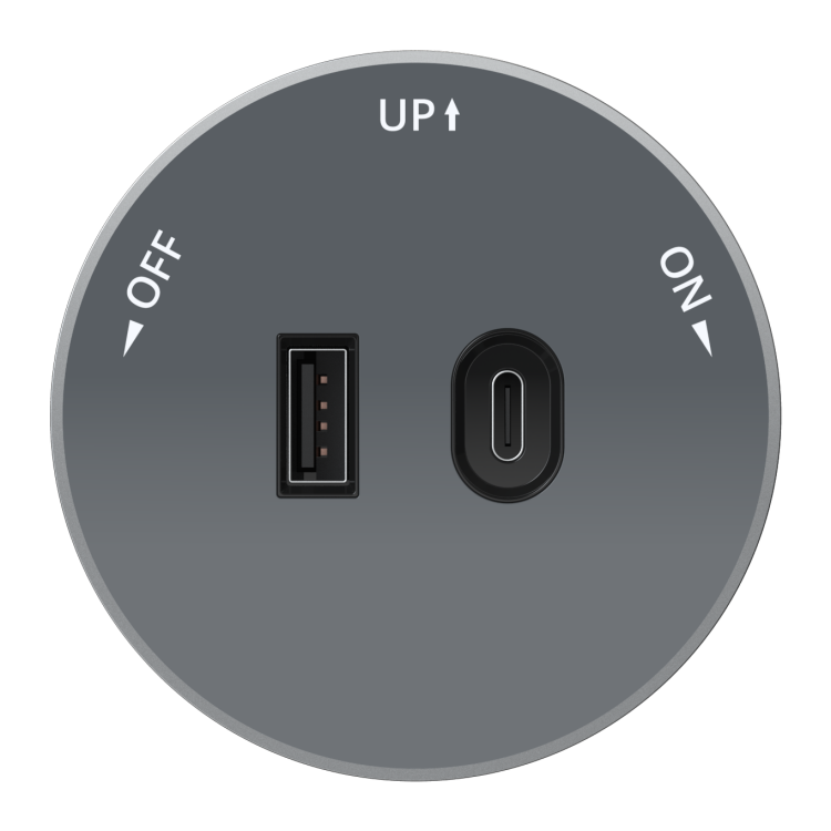 Картинка Systeme Electric MultiTrack Графит Розетка 2хUSB (тип А+С) 18Вт, 5В/3А (MTK13003G) в интернет-магазине Форум Электро в Москве