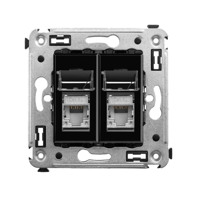 Картинка DKC Avanti Компьютерная розетка RJ-45 в стену, кат.5e двойная экранированная, "Черный квадрат" (4402364) в интернет-магазине Форум Электро в Москве