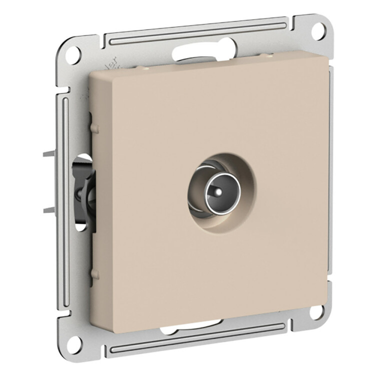 Фотография Systeme Electric AtlasDesign Песочный Розетка TV коннектор, механизм (ATN001293) в интернет-магазине Форум Электро в Москве Картинка Systeme Electric AtlasDesign Песочный Розетка TV коннектор, механизм (ATN001293) в интернет-магазине Форум Электро в Москве