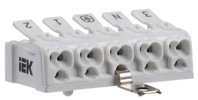 IEK Клемма пружинная соединительная КСПнз5-3L+N+PE (UKZ-B06-5P-F1-E1-10) превью в интернет-магазине электрики Форум Электро в Москве
