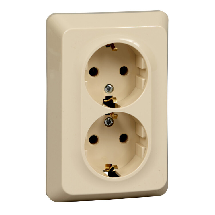 Фотография Systeme Electric Этюд Крем Розетка 2-ая с/з без шторок 16А 250B (PC16-107K) в интернет-магазине Форум Электро в Москве Картинка Systeme Electric Этюд Крем Розетка 2-ая с/з без шторок 16А 250B (PC16-107K) в интернет-магазине Форум Электро в Москве