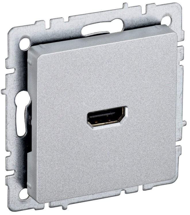 Картинка IEK BRITE BASE Алюминий Розетка HDMI РHDMI-0-БрА (BR-H10-K47) в интернет-магазине Форум Электро в Москве