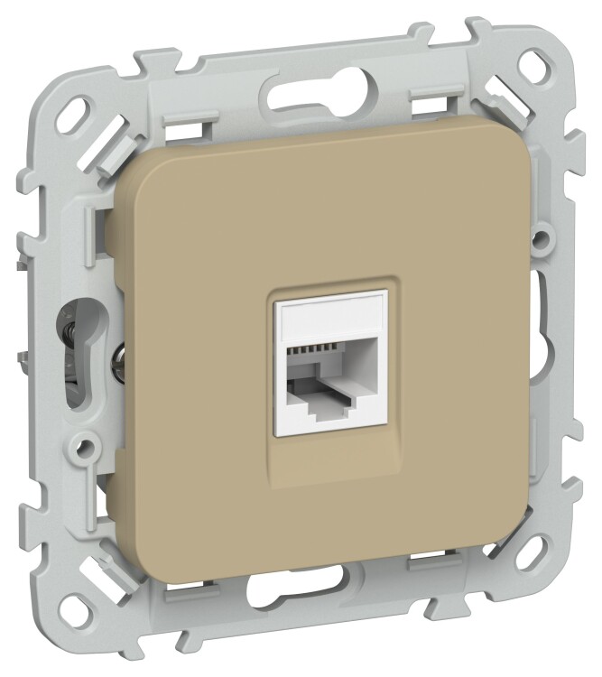 Картинка IEK FLITE Хаки Розетка компьютерная RJ45 категория 6 UTP (FI-K12-2-K59) в интернет-магазине Форум Электро в Москве