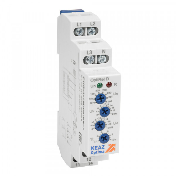 Реле контроля фаз OptiRel D PHS-3-1M-05-PN-2 повышенного/пониженного асимметрии 3Ф+N 2CО (331995) превью в интернет-магазине электрики Форум Электро в Москве