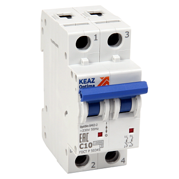 КЭАЗ OptiDin BM63 Автоматический выключатель 2P 16A C 10кА AC (BM63-2C16-10-УХЛ3)